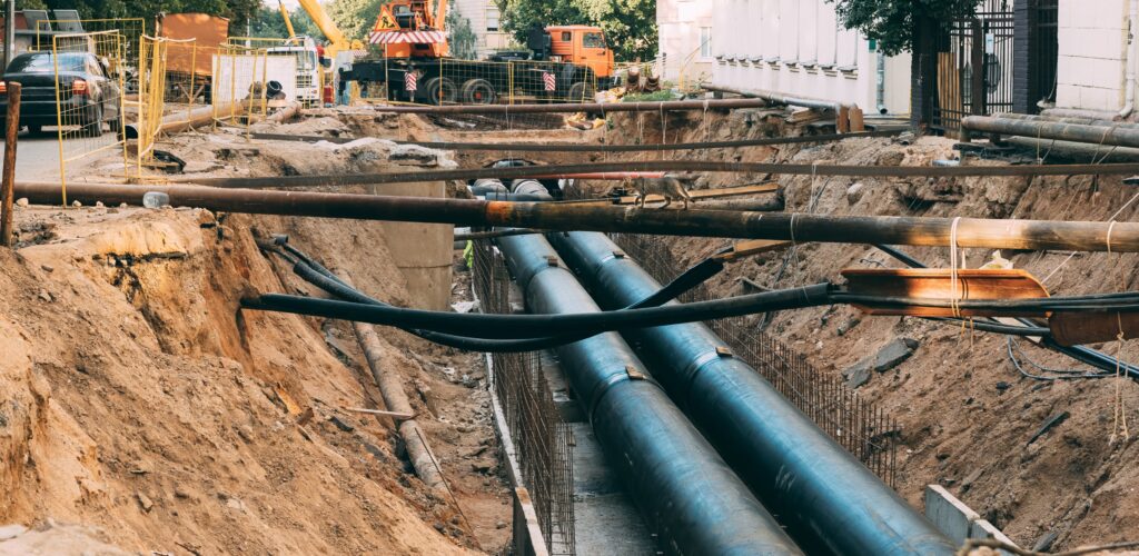 Underground pipework and wiring