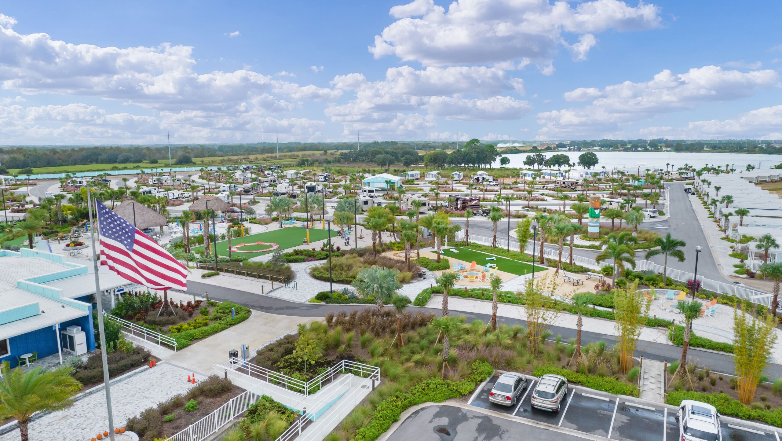 A RV park arial shot