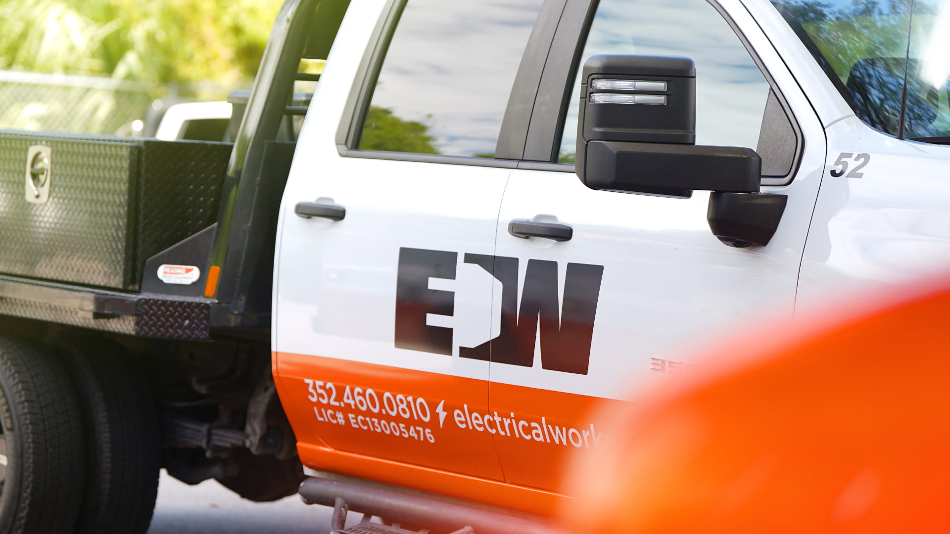 The side of an Electrical Works Truck